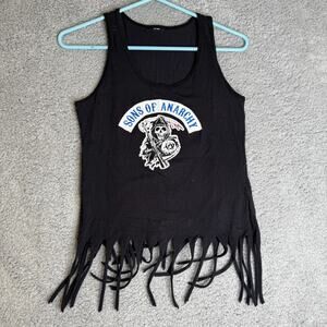 Sons of Anarchy Tank Top Womens Small Black Tasseled